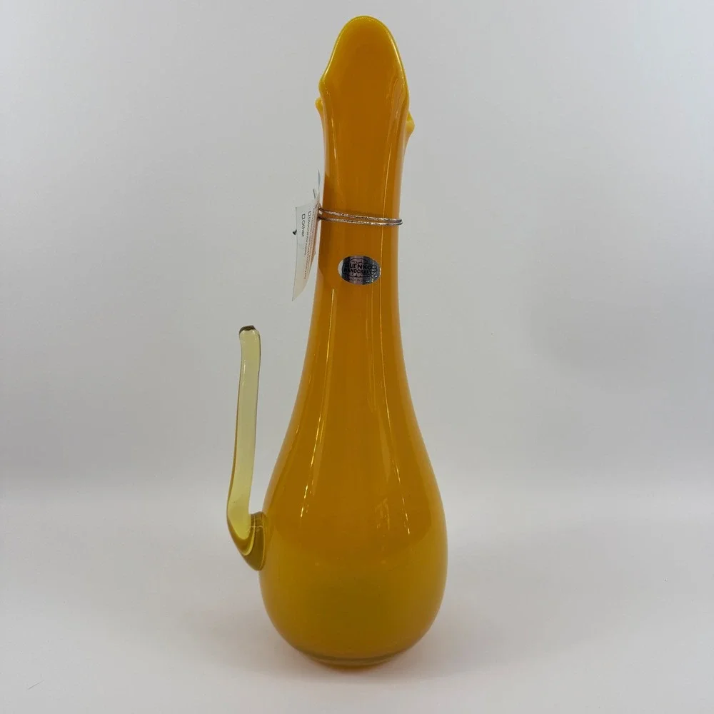 Blenko 2025 WV Day Companion Vase Holler Song Citrine Swung Vase Whistle Pull